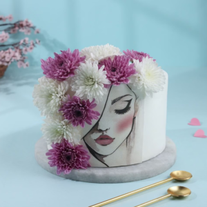Elegant Womens Day Tall Vanilla Cake